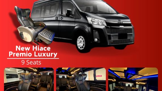 Sewa Hiace Premio Luxury Baze Harian Driver EPM Transport Kapasitas 9 Seat